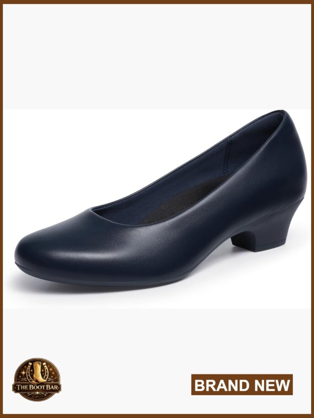 Chunky Closed Toe Low Block Heel Pumps - Slip On Work Wedding Shoes